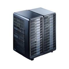 3D Server Data Center Icon isolated on white background