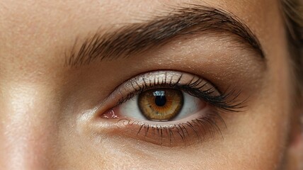 Obraz premium Women eye, macro photo of beautiful women eyes.