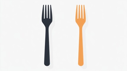 Fork and Knife on White Background