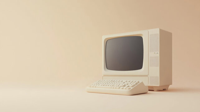 Old computer on table