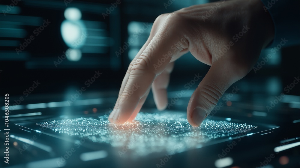Poster hand interaction with ai technology interface