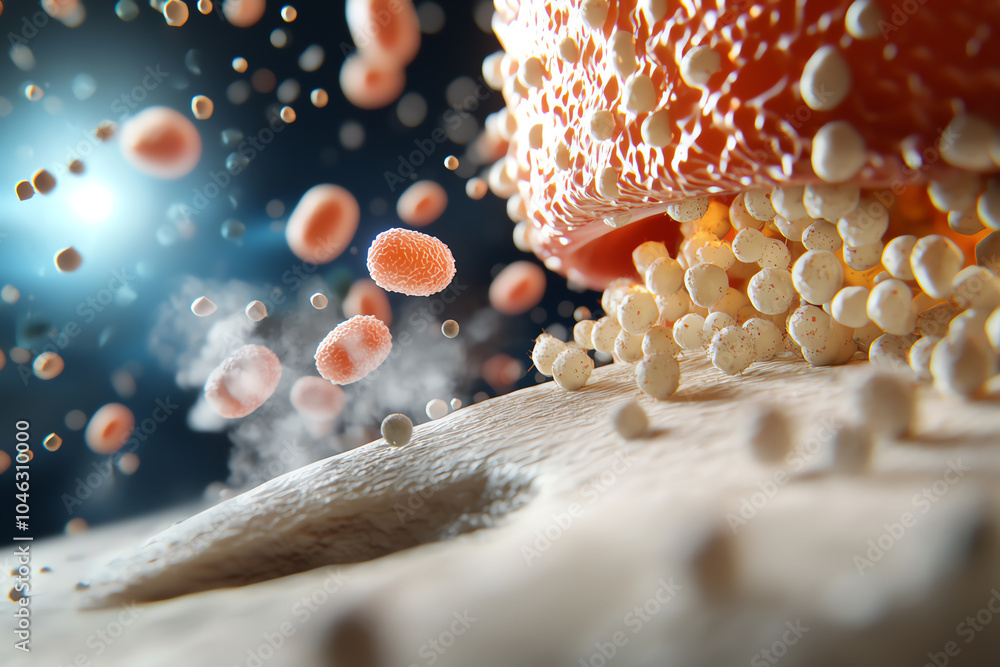 Poster exploring the intricate world of cellular structures a detailed look at microscopic elements in biol
