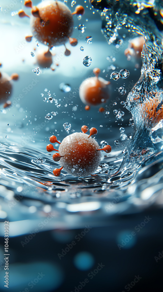 Poster exploring the microscopic world the intriguing dynamics of viruses in aquatic environments