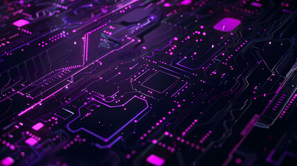 Fototapeta premium Abstract dark purple technology microchip background illustration design.