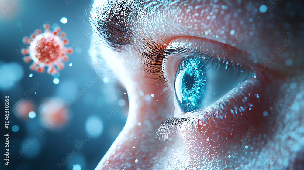 Poster exploring the intersection of human perception and microbial worlds a close-up on the eye's interact