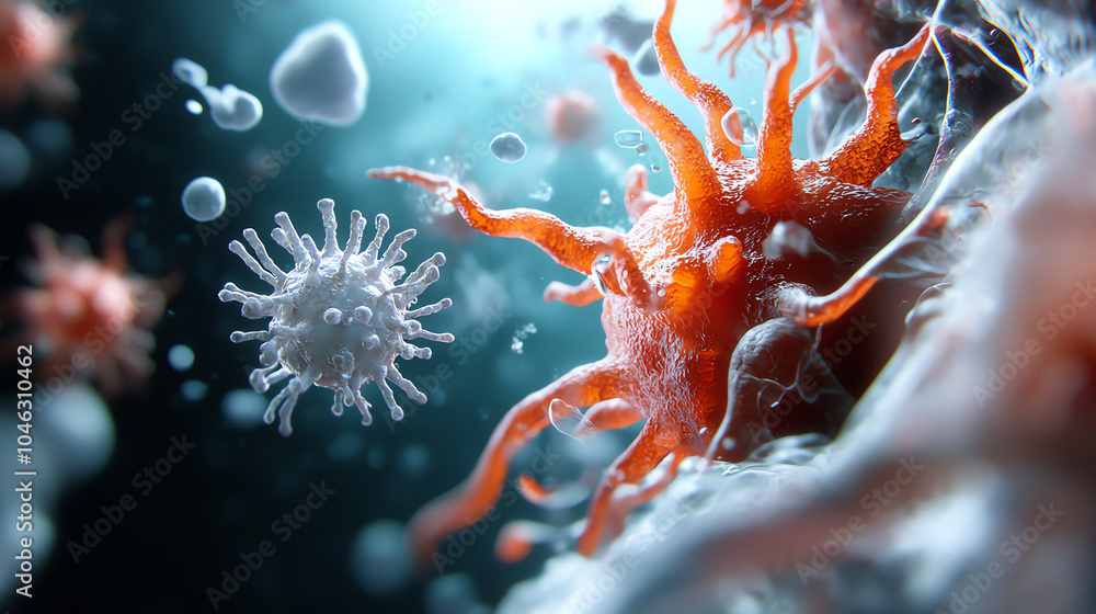 Aufkleber exploring the intricacies of microbial life a detailed look at cellular interactions in the microsco