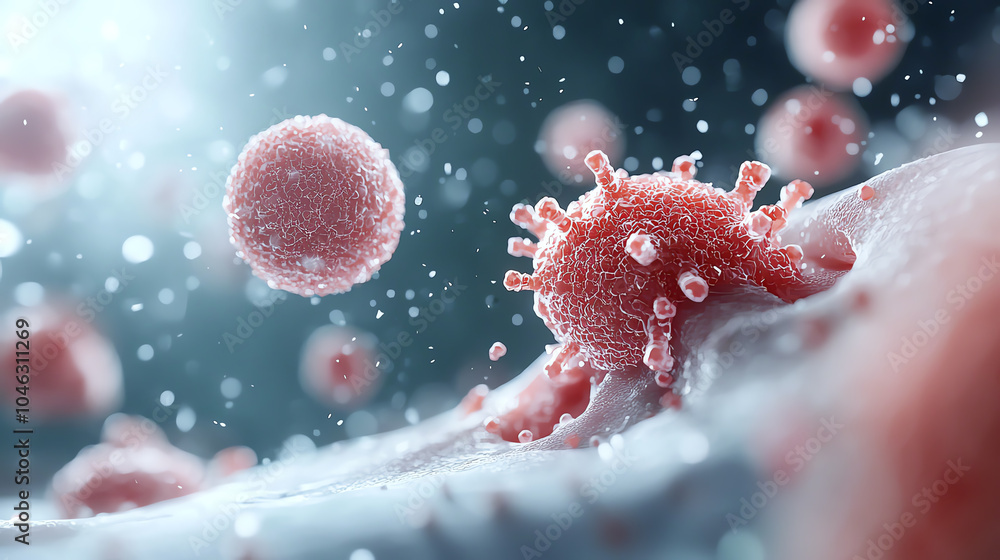 Poster exploring the microscopic world of viruses a detailed look at cellular interactions and pathogens in