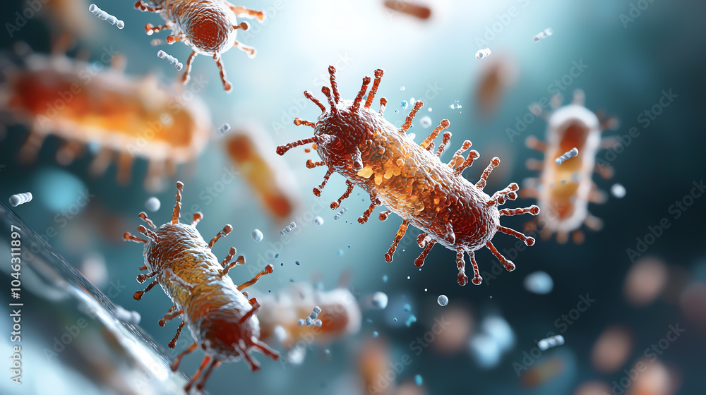 Poster exploring the microscopic world unveiling the secrets of bacteria and microorganisms in our environm