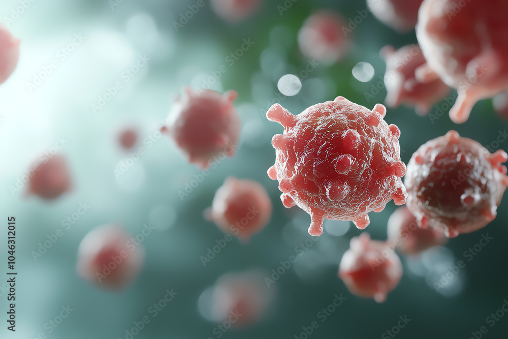 Poster microscopic view of virus particles understanding their structure and impact on health