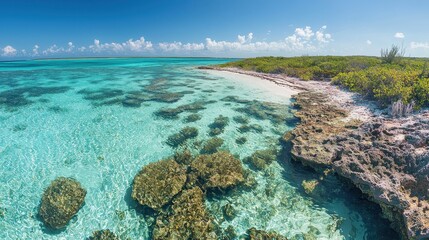 Obraz premium Vibrant Wide Angle View of a Coral Reef
