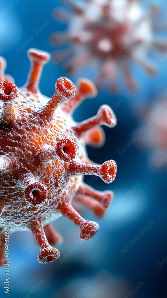 Poster microscopic view of a virus understanding the structure and impact on health in today's world