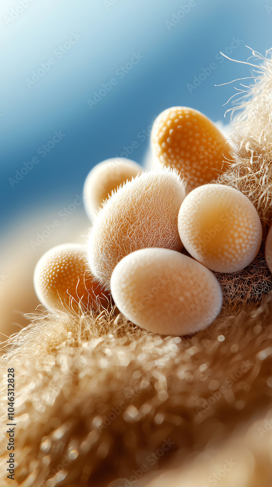 Aufkleber close-up view of unique fungal structures with delicate textures and natural colors