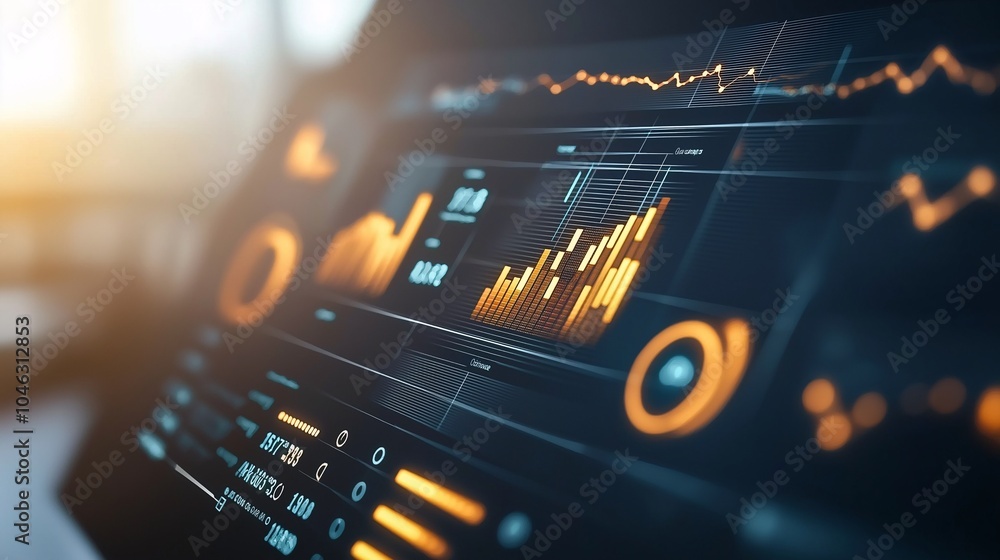 Poster modern dashboard with data visualization and analytics