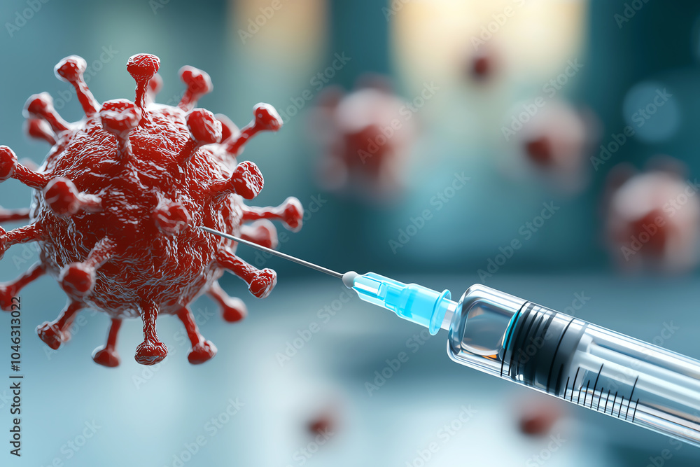 Poster exploring the intersection of vaccination and virus resistance a visual representation of modern med