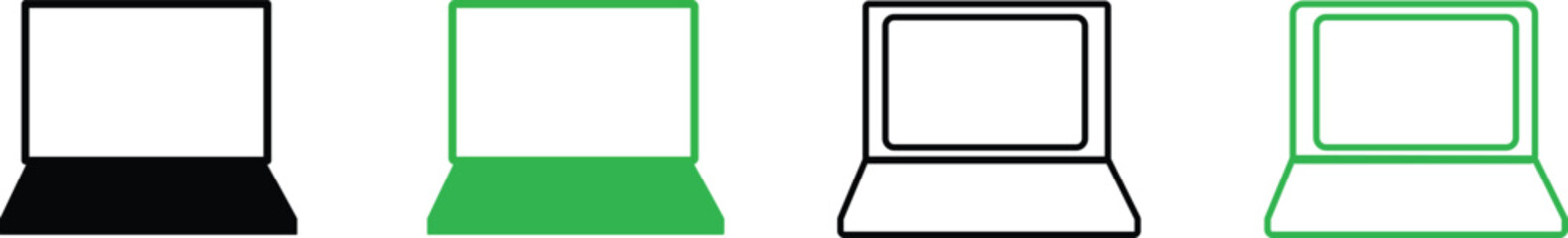 piano keys isolated set of laptops 