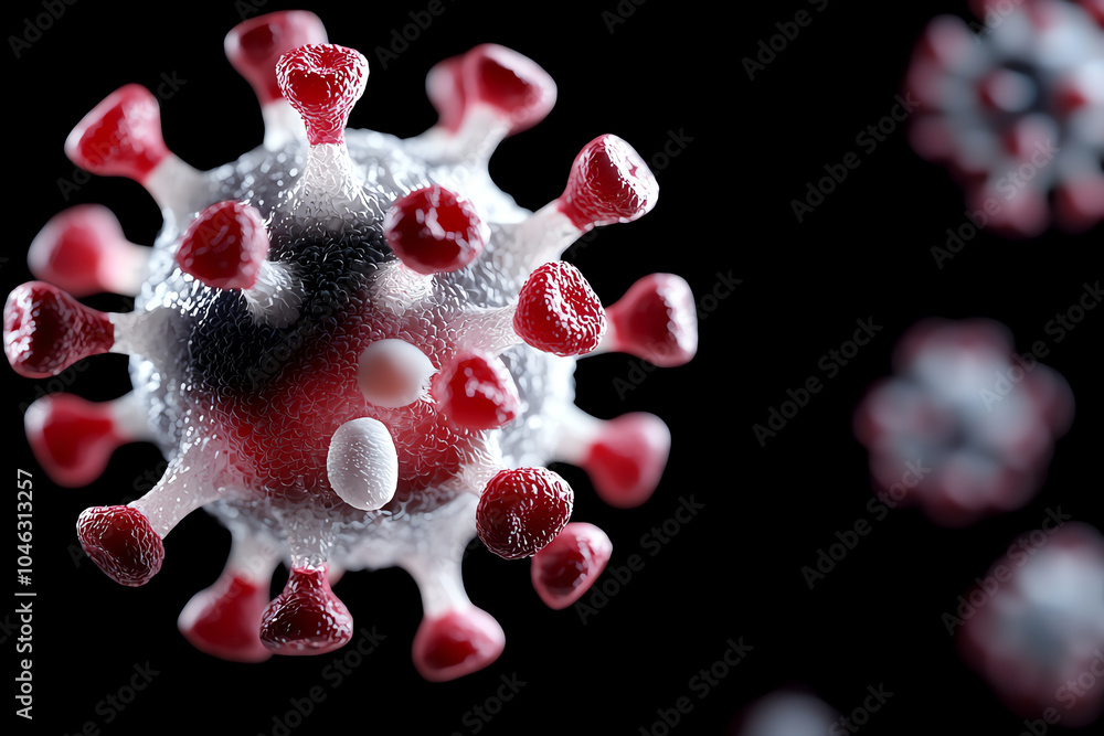 Poster microscopic visualization of a virus understanding its structure and impact on health