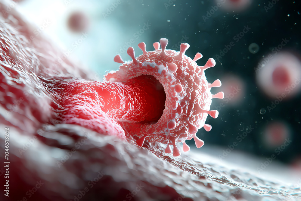 Poster microscopic view of cellular interaction exploring the intricacies of immune response in the human b