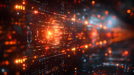 Obraz premium Abstract Futuristic Technology Interface Background 3D
