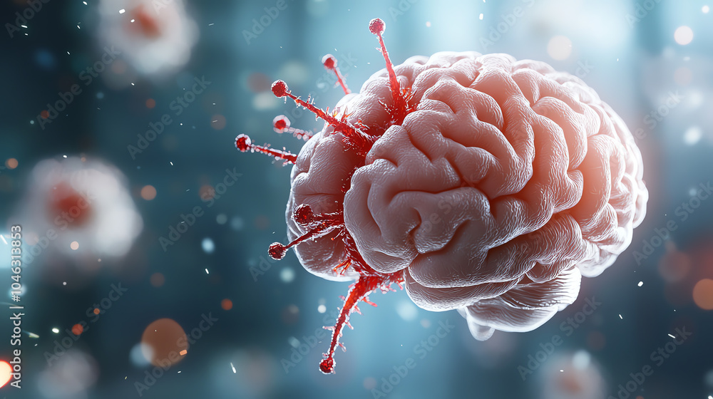 Aufkleber exploring the intricacies of the brain a scientific visualization of neural connections and their im