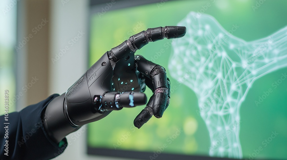 Poster robotic hand interaction with digital interface