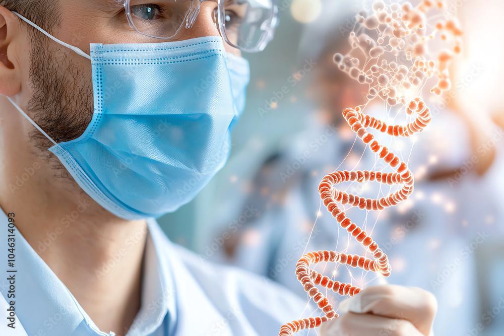 Poster exploring the intersection of science and technology a researcher's insight into dna and genetic eng