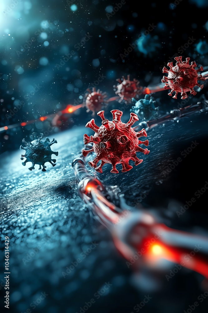 Poster exploring the intricate world of viruses a visual journey into microbiology and disease dynamics