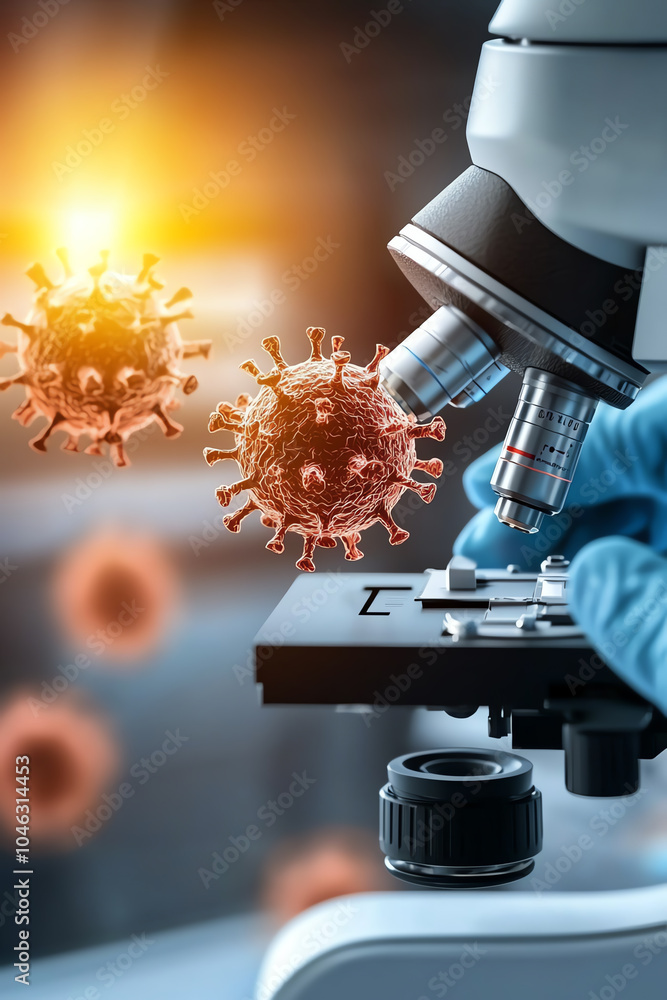 Poster microscopic examination of viruses a deep dive into infectious agents under a microscope