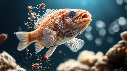 Fototapeta premium Exploring the underwater world the colorful life of a fish in its natural habitat