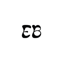 Fototapeta premium EB monogram logo design letter text name symbol monochrome logotype alphabet character simple logo