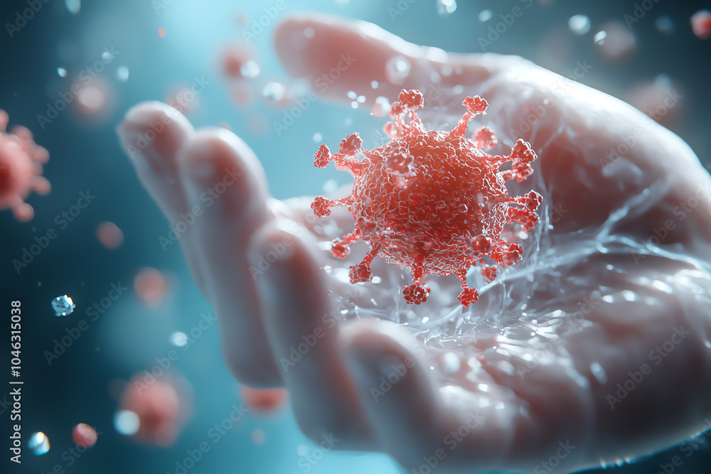 Poster exploring the intricate relationship between humanity and viruses a glimpse into the microbial world