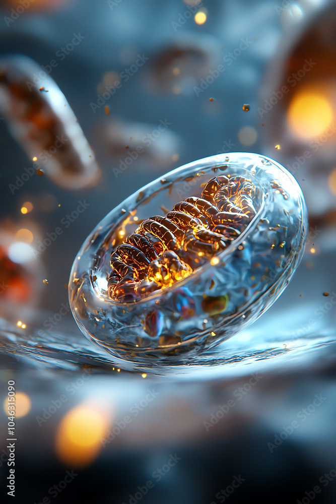 Aufkleber exploring the intricacies of cellular structures a detailed visualization of mitochondria and their 
