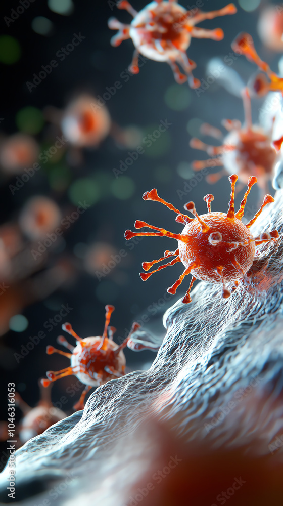 Poster microscopic view of viruses understanding pathogens and their impact on health