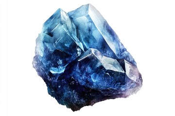 Blue Crystal on White Background