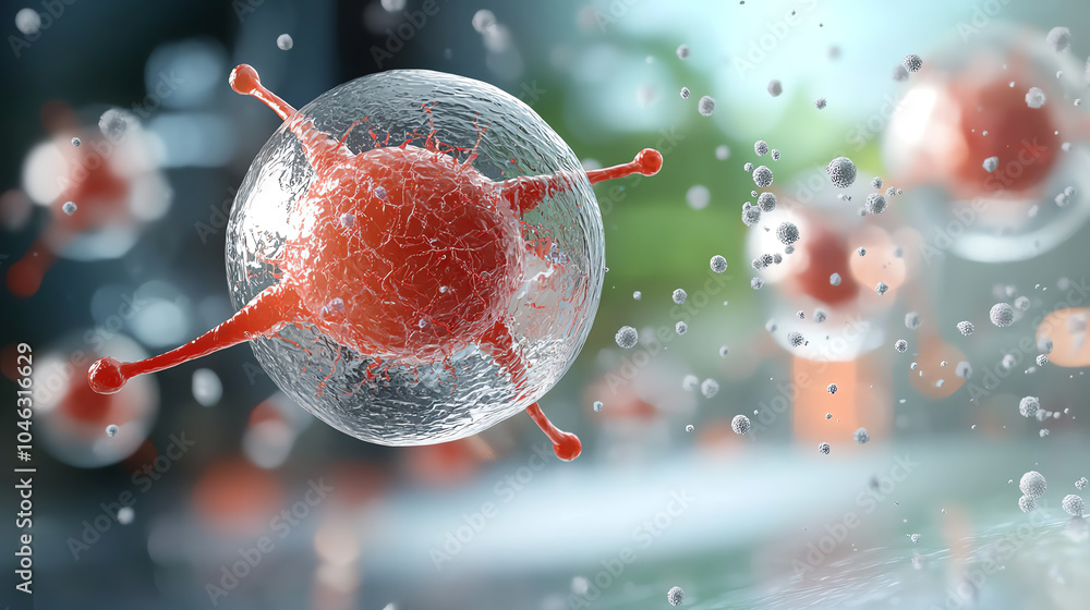 Poster exploring the microscopic world a detailed visualization of virus structure and behavior