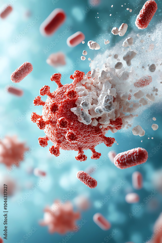 Poster exploring the dynamic interaction of viruses and bacteria in contemporary science and health researc