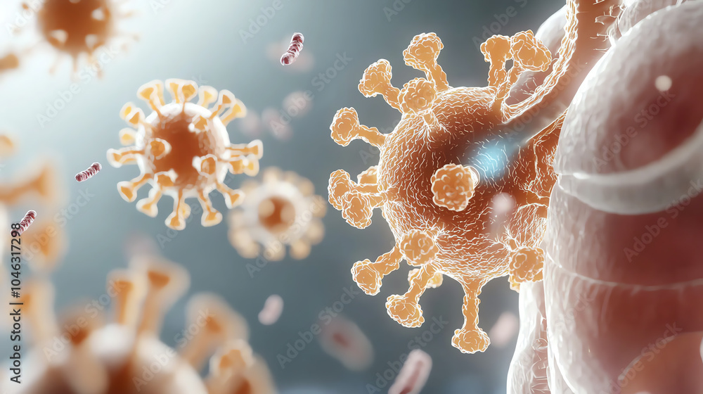 Poster microscopic exploration of viral structures understanding the complexities of pathogens and their im