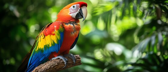 Obraz premium Colorful parrot perched on a branch
