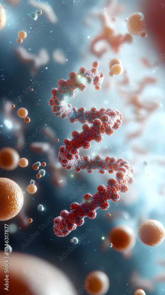 Poster exploring the intricacies of molecular structures a stunning visualization of genetic material and c