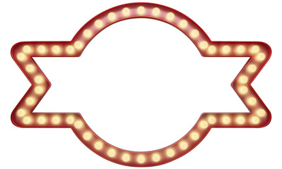 3D retro cinema frame on white background