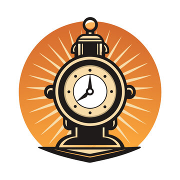 recommend clip art: Vintage Clock Retro Vintage Illustration T-shirt Design Art.