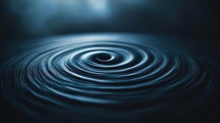 Fototapeta premium Abstract water ripple texture on a dark background, serene and calming vibe.