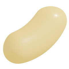 3d icon, 3d illustration, cute jellybean, plastic material, dark blonde color,  transparent background, y2k, playful and fun-loving design