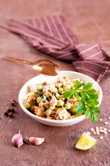 Salad with potato and chicken