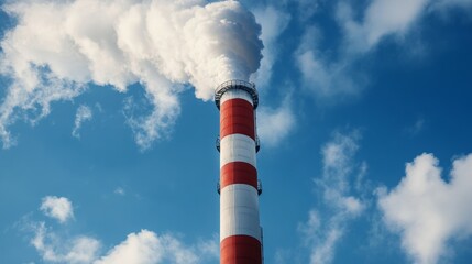 Industrial chimney equipped with scrubber technology, reducing harmful emissions and promoting cleaner industrial processes