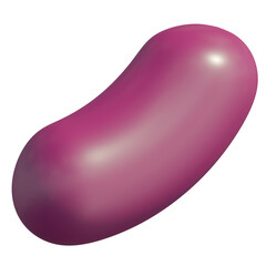 3d icon, 3d illustration, cute jellybean, plastic material, lipstick pink color,  transparent background, y2k, playful and fun-loving design