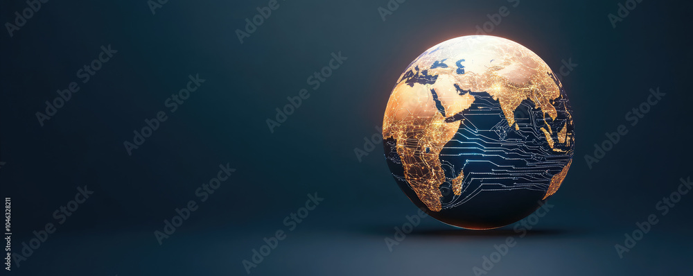 Aufkleber illuminated ai globe, vibrant digital data streams, symbolizing interconnectedness and the future of