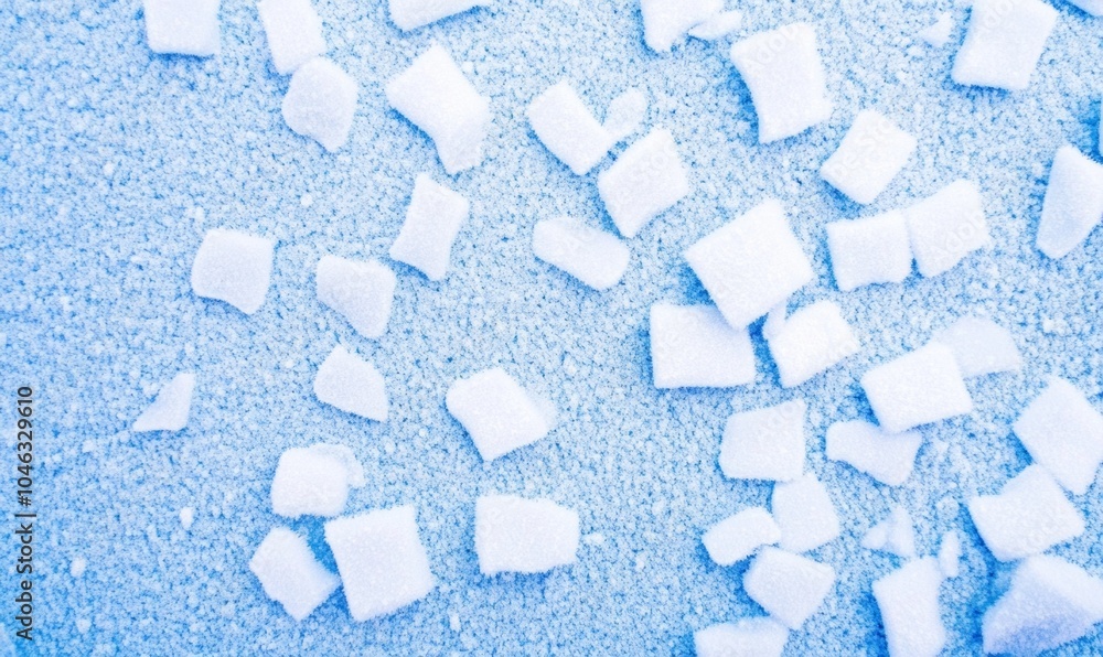 Aufkleber frost-covered texture with ice cubes for graphic design