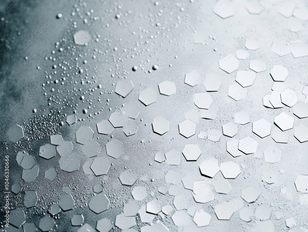 Poster Macro Abstract Intricate Hexagonal Patterns Against Textured Background – Modern Technological Aesthetic