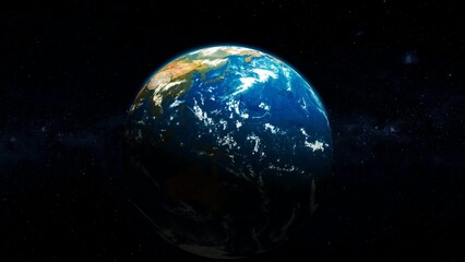 3d Earth planet on space star