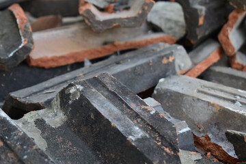 Tile fragments, roof tiles used for house roofs